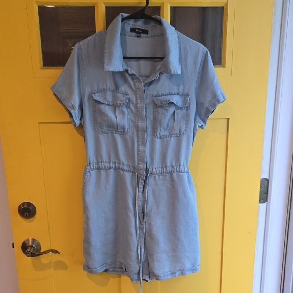 Lulu's Light Blue Denim Romper - Picture 1 of 4